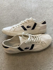 Lacoste Trainers size 6 EU 39.5 Ladies Womens Mens Unisex White Canvas Designer - Picture 1 of 8