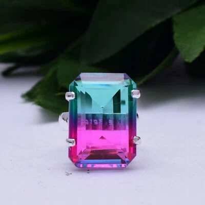 Affascinante Multi Tormalina Gemma 925 Argento Sterling Mano Anello Tutti Misura - Immagine 1 di 3