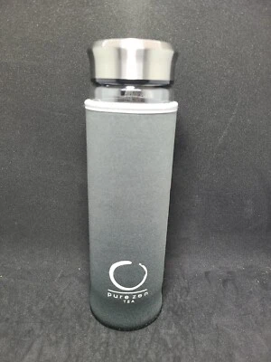 Botella infusora de vidrio de té Pure Zen con doble tapa + funda aislante - 13 oz  Foto 1 de 4