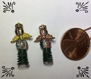 Handcrafted Miniature Dollhouse Christmas Tree Topper Angel Ornament Rose Gold - Picture 1 of 6
