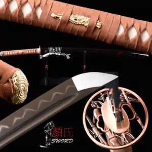 Espada Samurai Japonesa de Alta Calidad Katana de Acero Hamon Endurecida Arcilla Real - Imagen 1 de 12