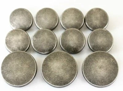 11 Pieces Antiqued Silver Flat Metal Blazer Button Set Suits Coat Jacket - Image 1 of 2