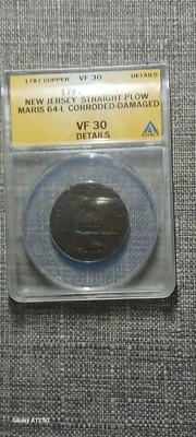 1787 NUEVA JERSEY RARA ARADO RECTO MARIS 64-1 Foto 1 de 4