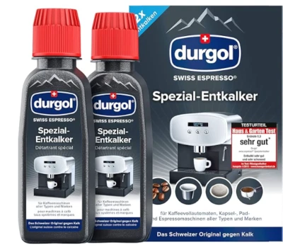 Durgol Swiss Decalcifier for All Brands of Espresso Machines, 2 bottles
