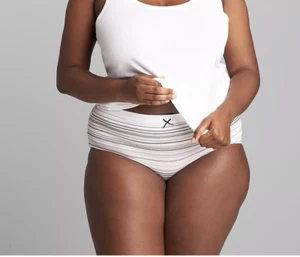 Cacique Soft Parisian Stripes cotton full brief Panty plus size 22/24 - Picture 1 of 5