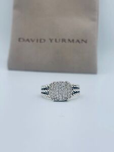 David Yurman Petite Wheaton Pave Diamond Ring Size 9