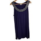NEW Garnet Hill Rhinestone Sleeveless Shift Dress Women’s Size Medium Purple NWT