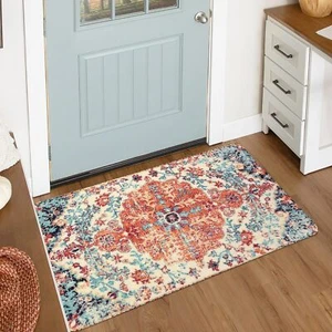 Lahome Bohemian Floral Medallion Area Rug - 2x3 Oriental Distressed Small Bath R - Picture 1 of 3