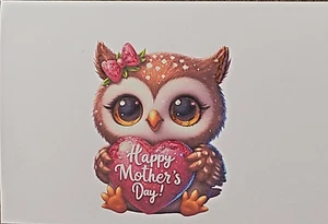 Mother's Day Card – Sparkly Baby Owl – Cute Glittery Greeting for Mom - Picture 1 of 4