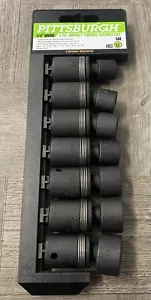 PITTSBURG 7 Pc. 1/2" Drive SAE Impact Swivel Socket Set (67913) NEW - Picture 1 of 3