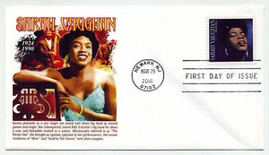 Iconos musicales 5059, 2016, Sarah Vaughan, Panda Cachets FDC - Imagen 1 de 1