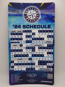 Seattle Mariners - 2024 Official Magnetic Schedule- 5" x 9" - Starbucks Giveaway - Picture 1 of 6