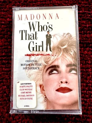 MADONNA SEALED 1987 WHO'S THAT GIRL PROMO HYPE STICKER TAG CASSETTE TAPE BOX LP - Image 1 of 4