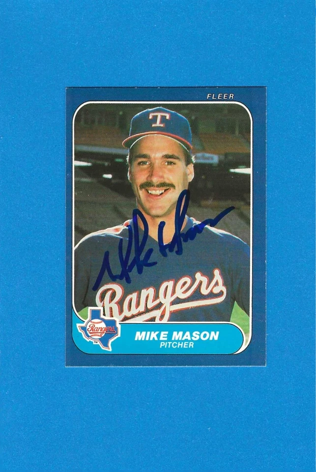 1986 Fleer Mike Mason Texas Rangers Auto On Card Signed Autographed - Image 1 of 1