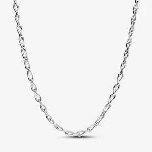 New 100% Genuine Authentic Pandora Silver Infinity Chain Necklace 393052C00-50cm - Picture 1 of 6