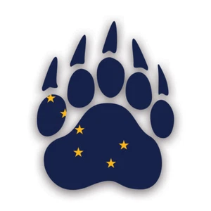 Alaska State Bear Print Sticker Decal - Weatherproof - tracks hiking camping - Picture 1 of 4