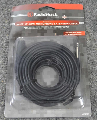 Radio Shack 25 ft. Microphone Extension Cable - New - Image 1 of 3