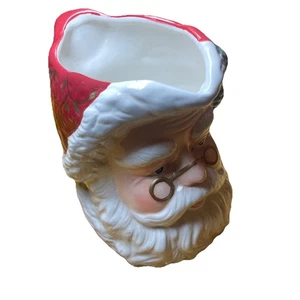 Jarra Hallmark Santa, sin grietas, jarra de ponche de huevo de Santa de vacaciones - Imagen 1 de 6