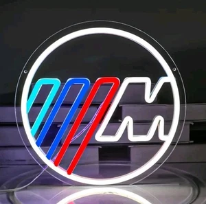 Custom BMW M3 Logo Circular LED Neon Sign 30x30cm Study, Garage, Bar Wall Decor - Picture 1 of 8