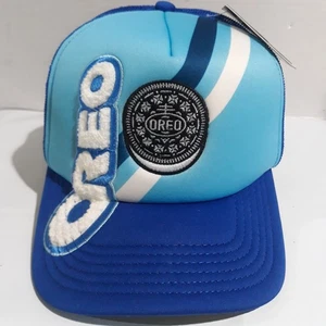 Gorra Oreo Cookies 3D Script Snapback malla/espuma camionero se adapta a la mayoría nueva con etiquetas - Imagen 1 de 7