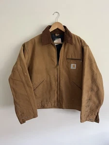 Vintage Carhartt Detroit Jacket 6BLJ Carhartt Brown Sz 44 1990s USA Blanket - Picture 1 of 6
