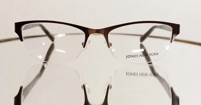 Originale JONES NEW YORK J476 BROWN Eyeglasses Metal Semi-Rimless NEW 53-18-135 - Image 1 of 4