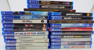 Lote Vários Variedade de Jogos PS4 Lote De 21 Playstation 4 Jogos Usados e 1 Minecraft HB - Imagem 1 de 4