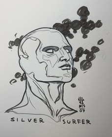 Original NES Silver Surfer Ink Drawing San Diego Comic Con SDCC 2007