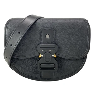 Auth DIOR/ChristianDior Gallop Bag Mini 1ADPO033LAC_H00N Black Grained Calfskin - Picture 1 of 20
