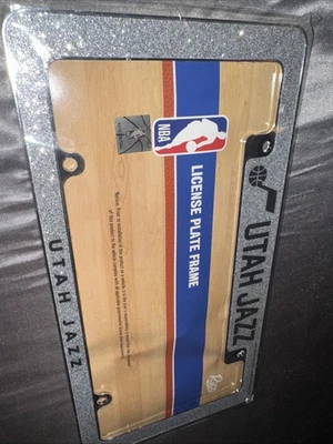 Utah Jazz Official Licensed  NBA Metal Logo License Plate Frame -Glimmer Shine - Image 1 of 4