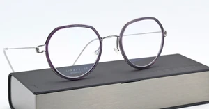 LINDBERG Brille Gillian 47 T45B Col P10 Air Titanium Rim Silber Poliert Lila M - Picture 1 of 12