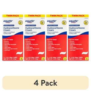(4 pack) Equate Hydrocortisone Cream 1%, Twin Pack (2 oz each) - Picture 1 of 9