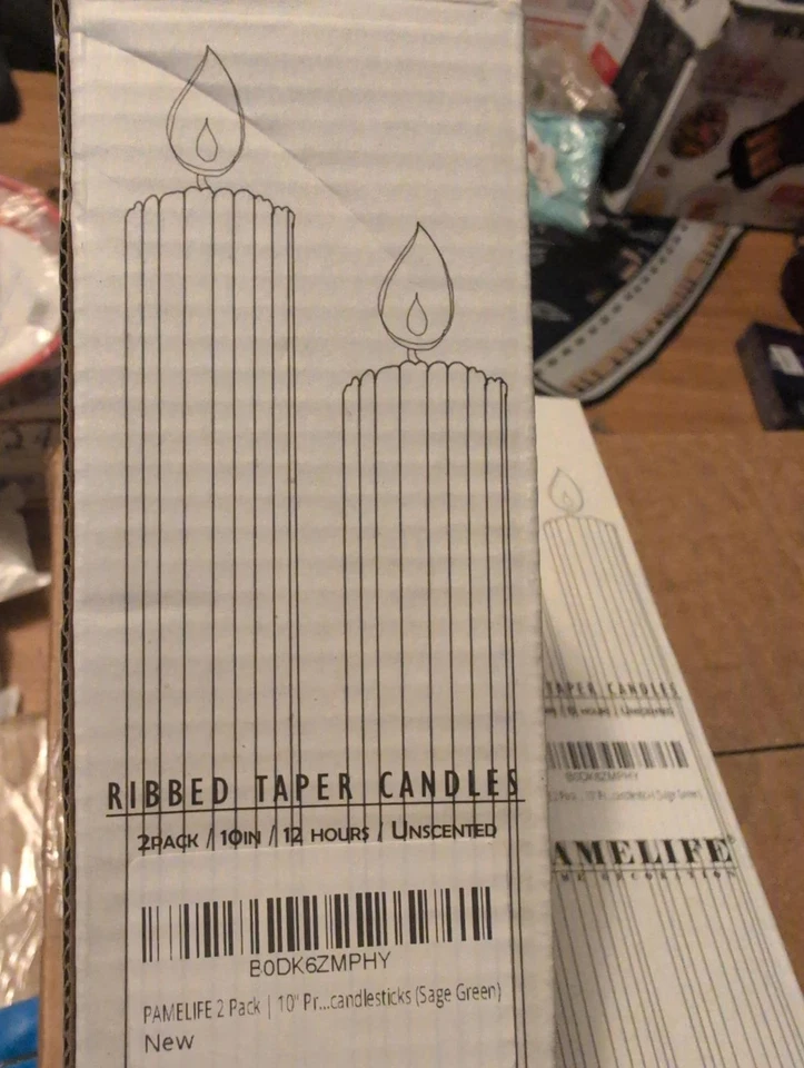 2 pacotes de velas cônicas com nervuras Pamelife pacote com 2 sem perfume - Imagem 1 de 2