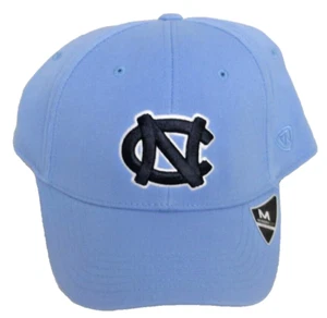 North Carolina Tar Heels Blue Stretch Fitted Hat By Top of the World, M-L - Picture 1 of 4