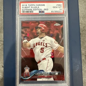 2018 Topps Chrome #582 Albert Pujols - 🔴 Sapphire Red - 3/10 Color Match POP 1 - Picture 1 of 5