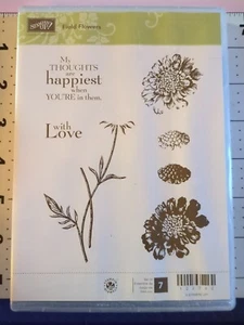 Used Stampin Up Stamp Set Field Flowers Tissue Paper Technique 2 Step Stamping - Picture 1 of 4