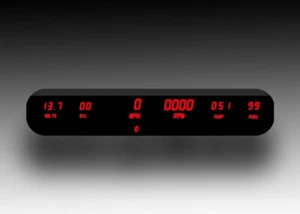 Universal Digital 6 gauge LED Dash KIT! DP10002R Speedo Tach Volts Oil Temp Fuel - Picture 1 of 6