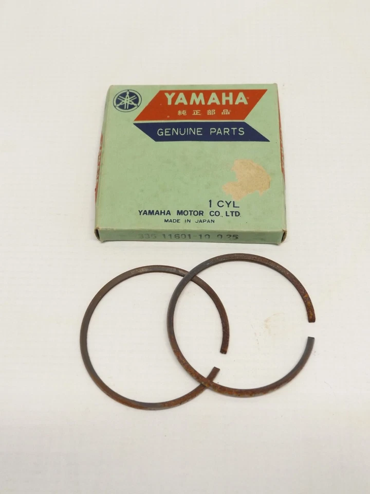 NOS YAMAHA 335-11601-10-00 PISTON RING SET .25MM OS YLCM YL2 RS100 L5 LT2 - Image 1 of 1