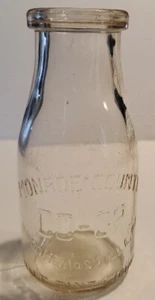 Pocono Mt. Monroe County CO-OP Molkerei durchsichtige halbe Pint Flasche Brodheadsville PA - Bild 1 von 7