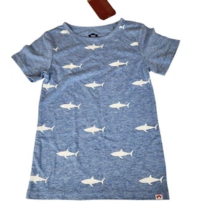 Appaman boy sz 7 blue t shirt sharks fish pattern New - Picture 1 of 8