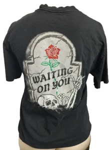 Retrofit Mfg. Black Cotton Graphic Tee T-shirt "WAITING ON  YOU"  size L #XO - Picture 1 of 2