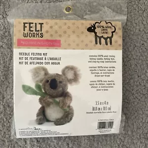 Dimensions Needle Felting Kit KOALA 72-76410 3.5 X 4 Inches 100% Wool NEW - Picture 1 of 2