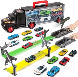 Toddler Toys for 3-5 Year Old Boys,Toy Truck Carrier with 12 Die-Cast Vehicles T - Picture 1 of 6