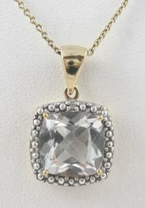 GORGEOUS ESTATE AUSTRIAN CRYSTAL STERLING SILVER VERMEIL PENDANT NECKLACE, 18" - Picture 1 of 7
