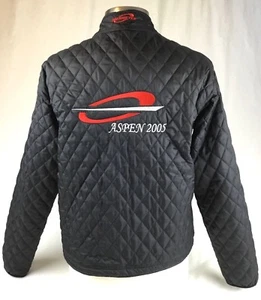 Obermeyer Damen Größe 14 gesteppte schwarze Winterjacke Reißverschluss Fronttaschen großes Logo - Bild 1 von 10