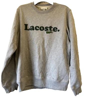 LACOSTE GREY LONG SLEEVE SWEATSHIRT SIZE MEDIUM (M) CB256+ - Image 1 of 4