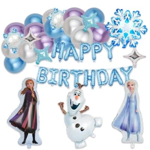 frozen balloon garland Happy birthday banner foil balloon party set AU STOCK - Picture 1 of 2