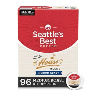 Seattle's Best Coffee, K-Cup Coffee Pods, Medium Roast Coffee, House Blend 96 ct - Picture 1 of 5