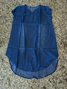 Women's Summer Casual V Neck Denim Long Party Dresses Short Dress - Blue L Large - Picture 1 of 6