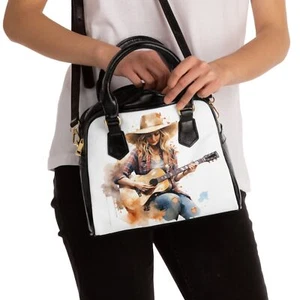 Bolso de Hombro Vaquera Cantando Rodeo Moda Bolso de Mano Elegante Cartera Cierre con Cremallera - Imagen 1 de 5